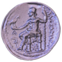 Рев.Ѕевс на трон, во левата рака скиптар, во десната орел.,ΑΛΕΞΑΝΔΡΟΥ - Rev: Zeus seated left, holding eagle and sceptre. ΑΛΕΞΑΝΔΡΟΥ